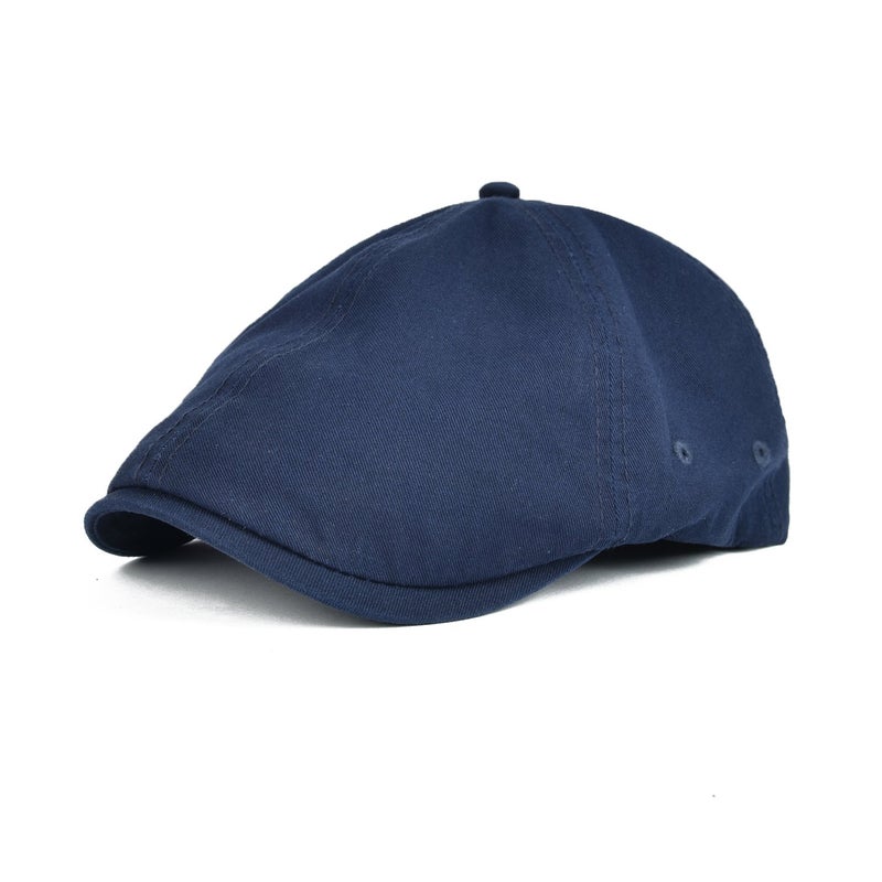 VOBOOM Cotton Washing Flat Cap Cabbie Hat Gatsby Ivy Irish Hunting Newsboy (Navy) - Image 1